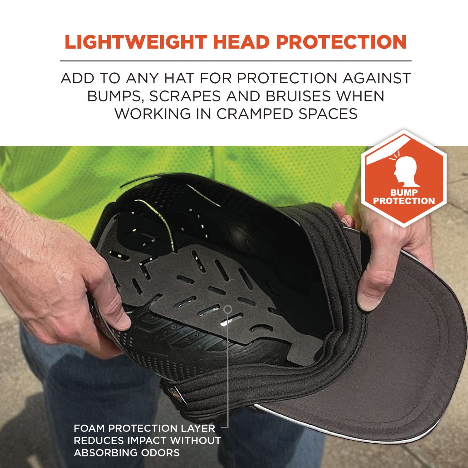 Skullerz 8943F(x) Universal Bump Cap Insert - Flexible Hinged, Charcoal