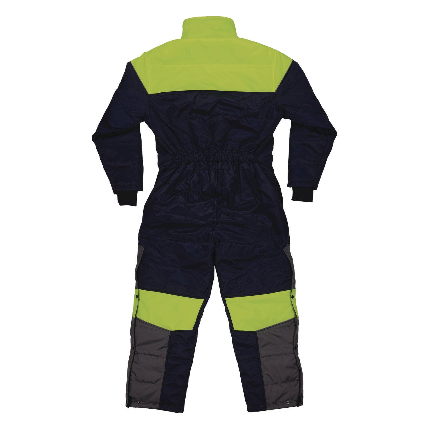 Ergodyne N-Ferno 6475 Insulated Freezer Coveralls, Extra Small, Navy, Polyester, Snap/Zipper Closure, 3 Pockets, Water Resistant, Reflective, Adjustable, 1 Each