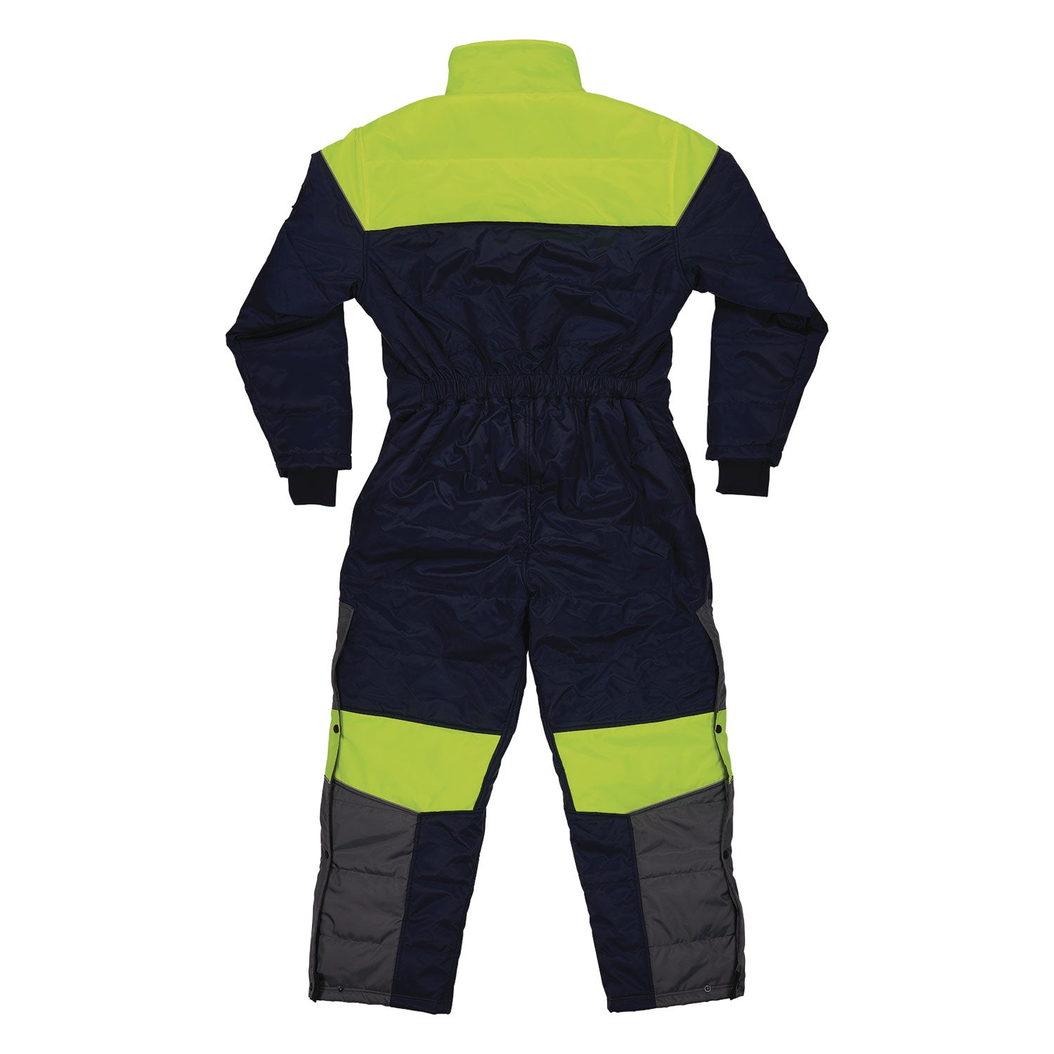 Ergodyne N-Ferno 6475 Insulated Freezer Coveralls, Medium, Navy, Polyester, Snap/Zipper Closure, 3 Pockets, Water Resistant, Reflective, Adjustable, Machine Washable, 1 Each