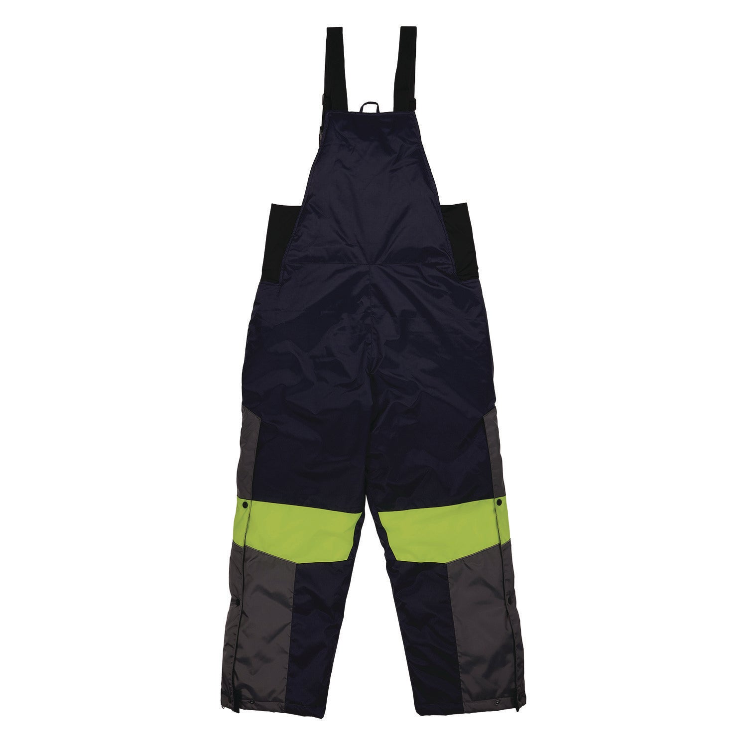 Ergodyne Insulated Freezer Bib Overalls - Bib Overall - XX-Large - Navy, Yellow - Polyester, Ripstop Polyester, Polyurethane