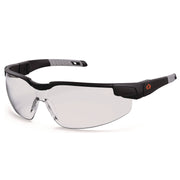 Ergodyne Skullerz Dellenger Safety Glasses, Clear Lens, Matte Black Frame, Adjustable Temple, Impact Resistant, Rimless, Lightweight, Flexible, Non-slip, UV Resistant, Wraparound, Soft Half Frame, 1 Each