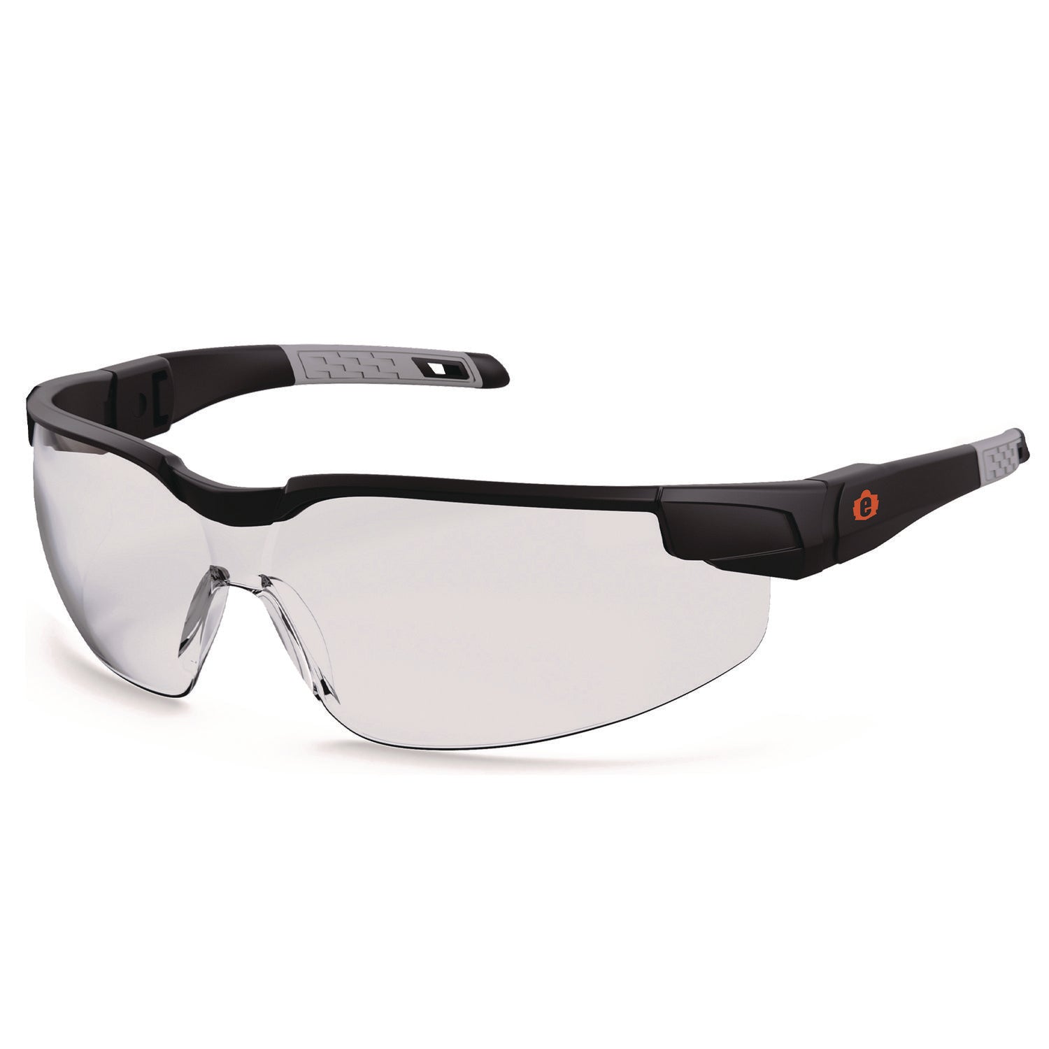 Ergodyne Skullerz Dellenger Anti-Fog Safety Glasses, Clear Polycarbonate Lens, Matte Black Frame, Adjustable Temples, Rimless, Lightweight, Impact Resistant, Wraparound Design, 1 Each