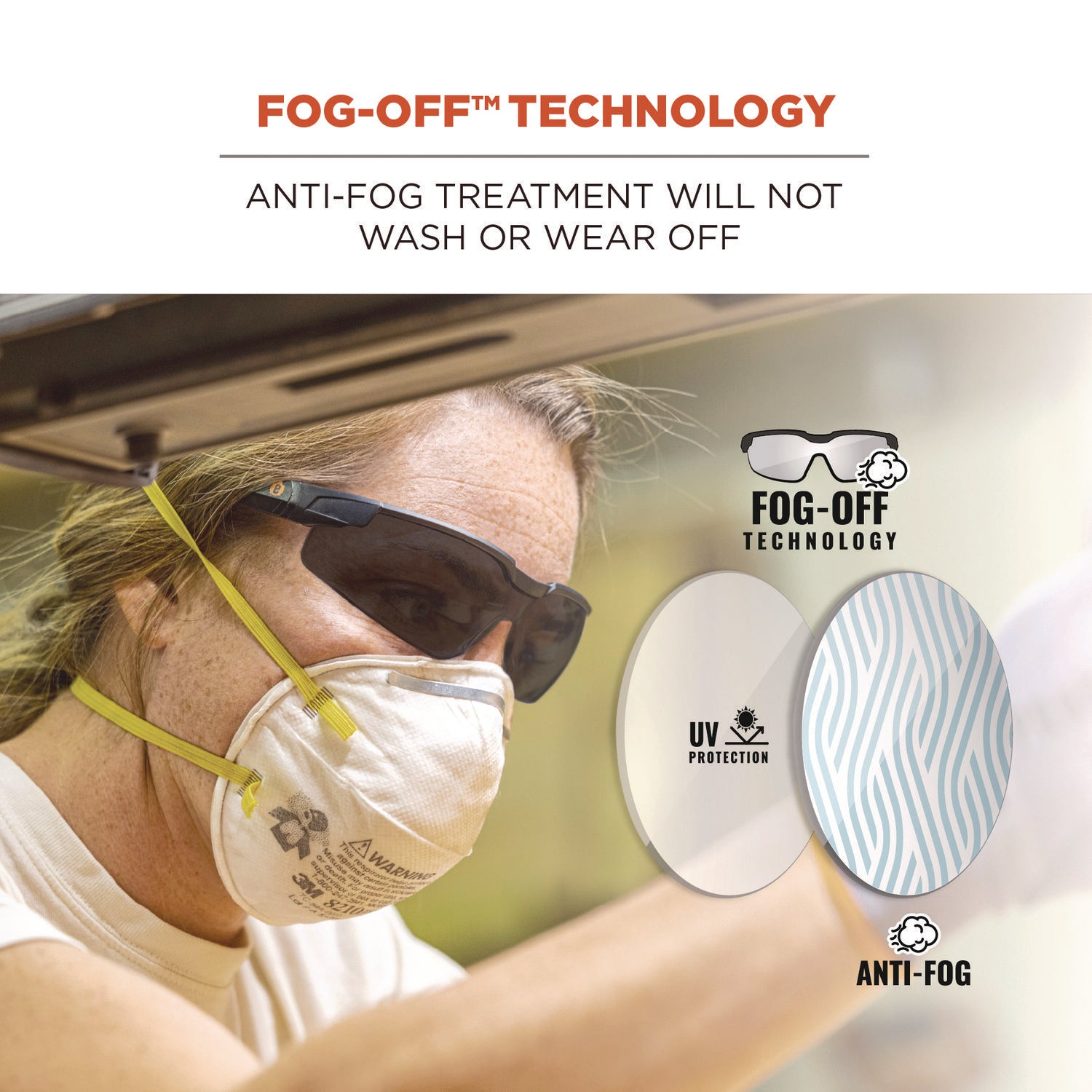Ergodyne Skullerz Dellenger Anti-Fog Safety Glasses, Smoke Lens, Matte Black Frame, Polycarbonate, Adjustable Temple, Rimless, Lightweight, Impact Resistant, Wraparound, 1 Each