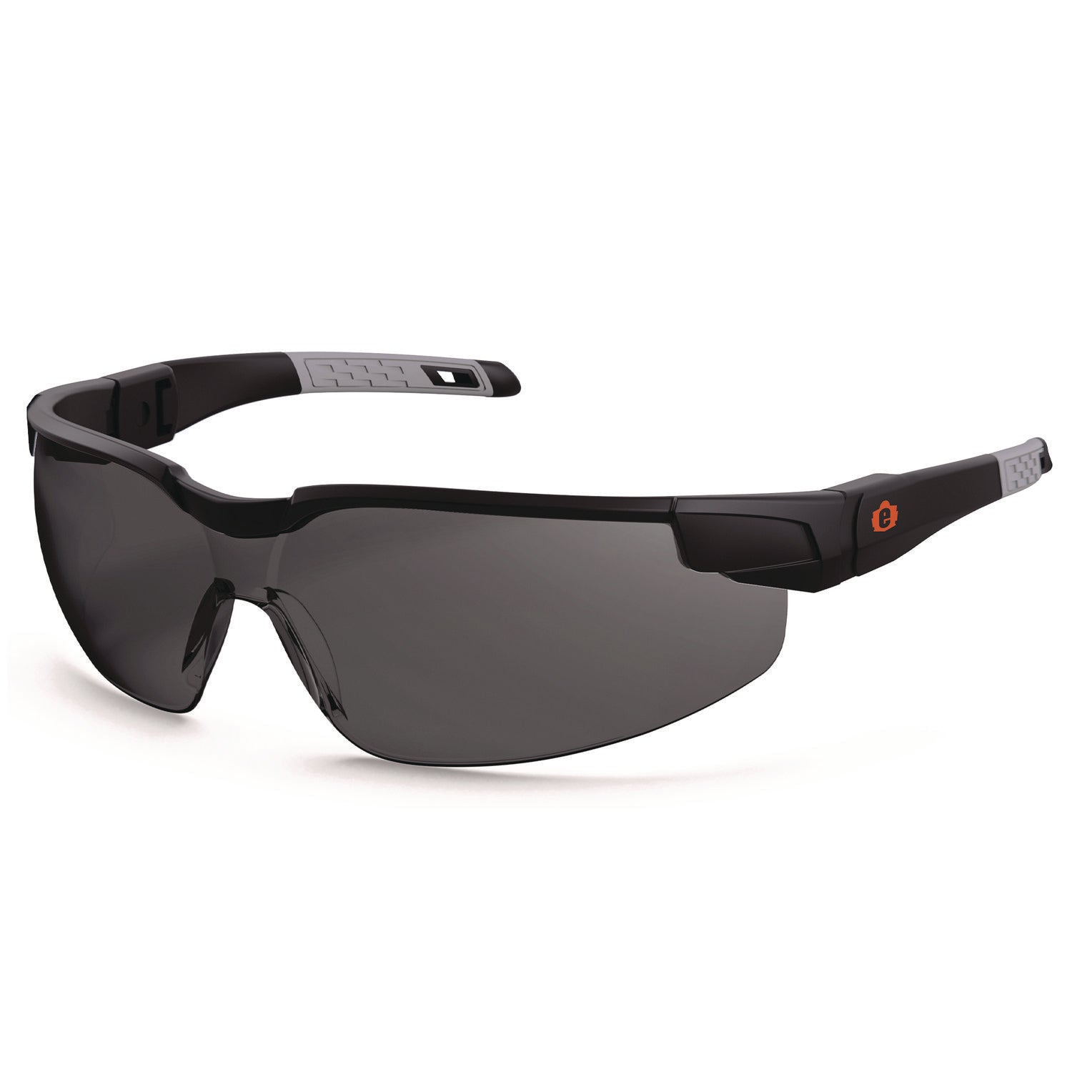 Ergodyne Skullerz Dellenger Anti-Fog Safety Glasses, Smoke Lens, Matte Black Frame, Polycarbonate, Adjustable Temple, Rimless, Lightweight, Impact Resistant, Wraparound, 1 Each
