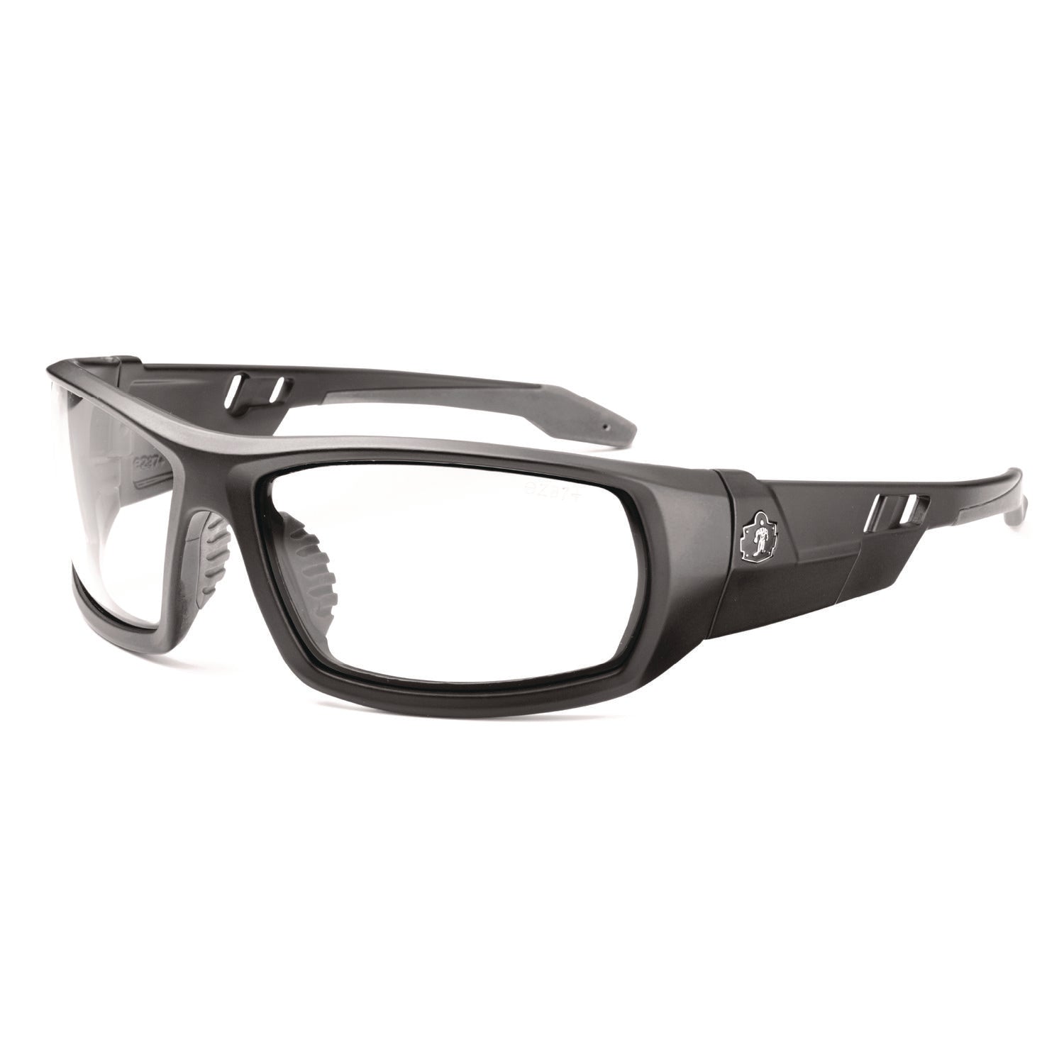Ergodyne Odin Anti-Scratch/Anti-Fog Safety Glasses, Clear Lens, Matte Black Frame, Impact Resistant, Non-slip, Sweat Resistant, 1 Each