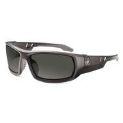 Ergodyne Odin Anti-Scratch/Anti-Fog Safety Glasses, Smoke Lens, Matte Black Frame, Rubber Nose Piece and Temples, Impact Resistant, Non-slip, Sweat Resistant, 1 Each