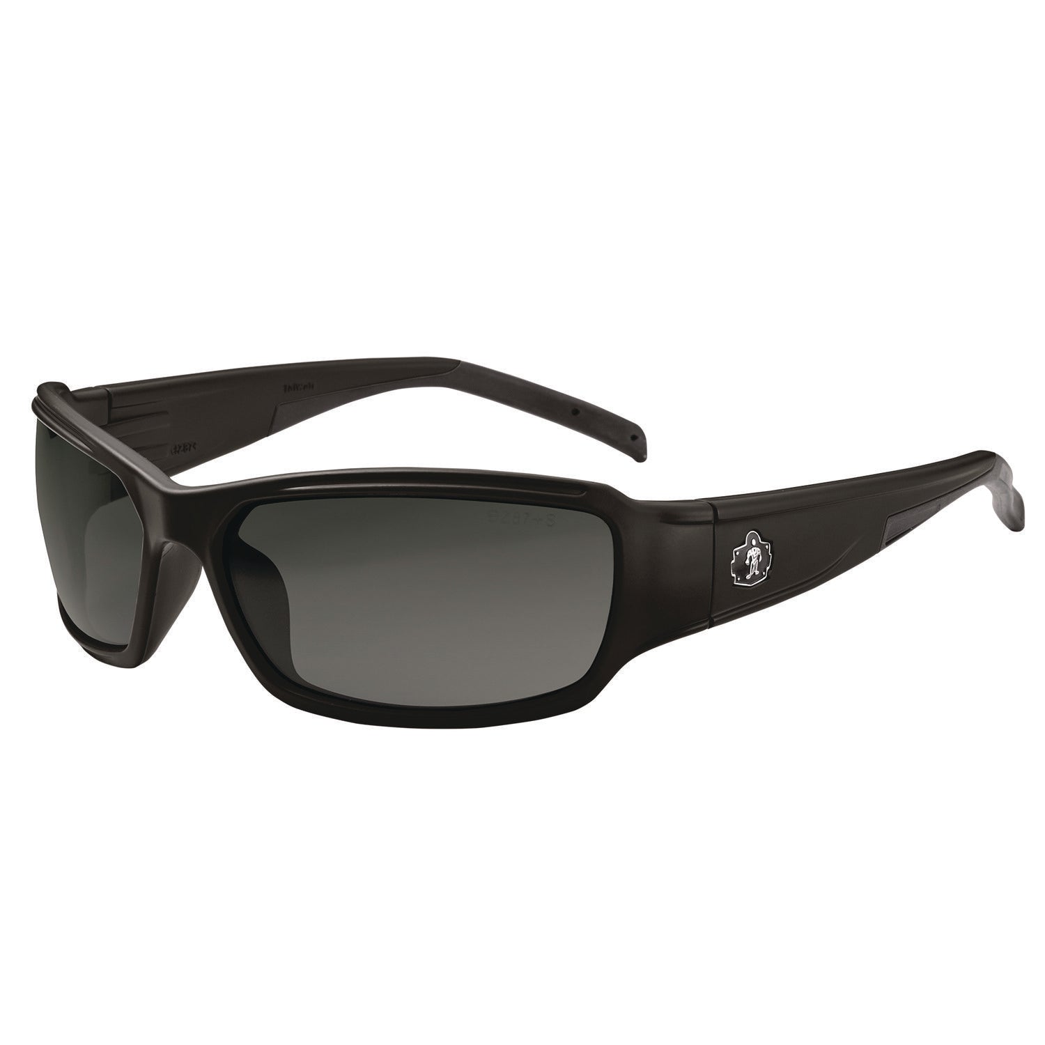 Ergodyne THOR Anti-Scratch/Anti-Fog Safety Glasses, Smoke Lens, Matte Black Frame, Flexible Durable Nylon, 1 Each
