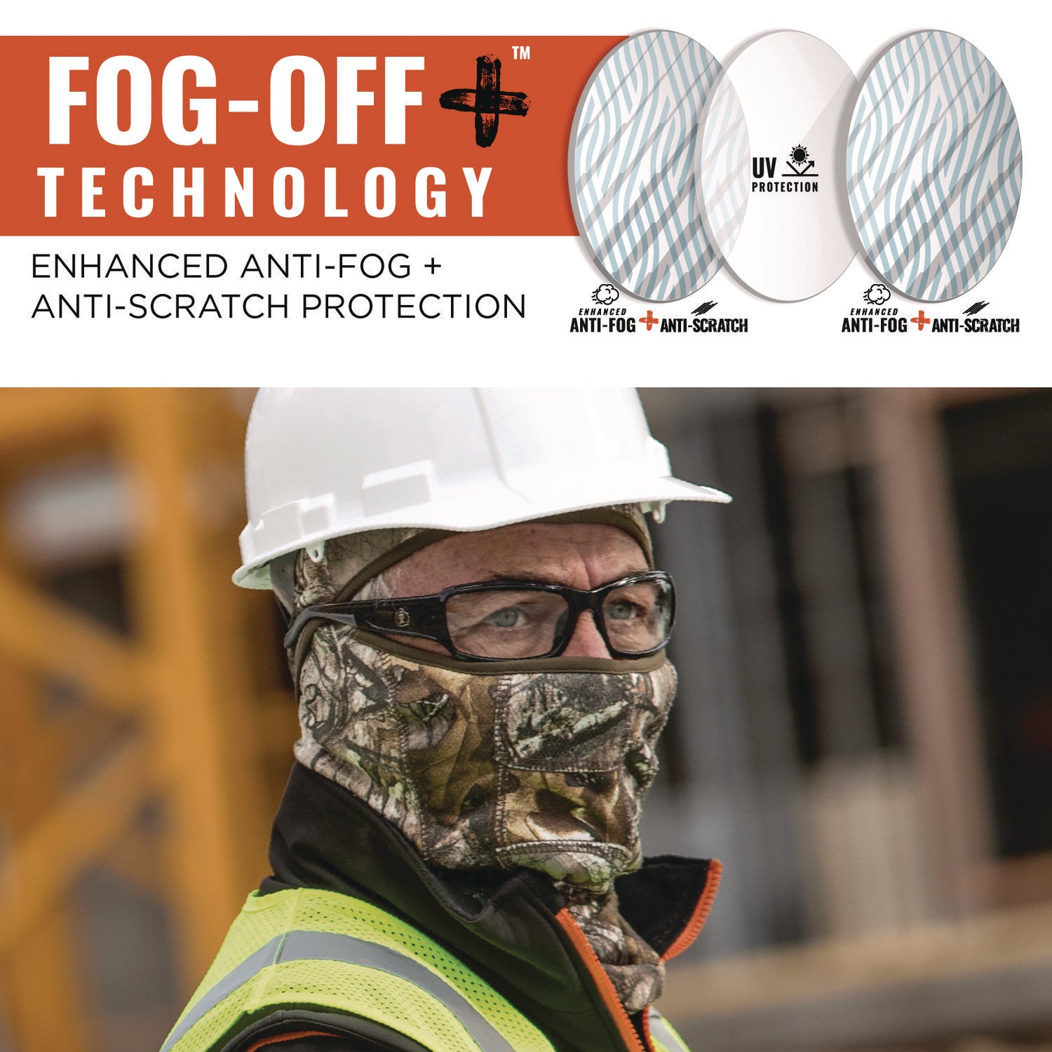 Ergodyne Skullerz THOR Anti-Scratch/Anti-Fog Safety Glasses, Translucent Lens, Matte Black Nylon Frame, Flexible & Durable, 1 Each
