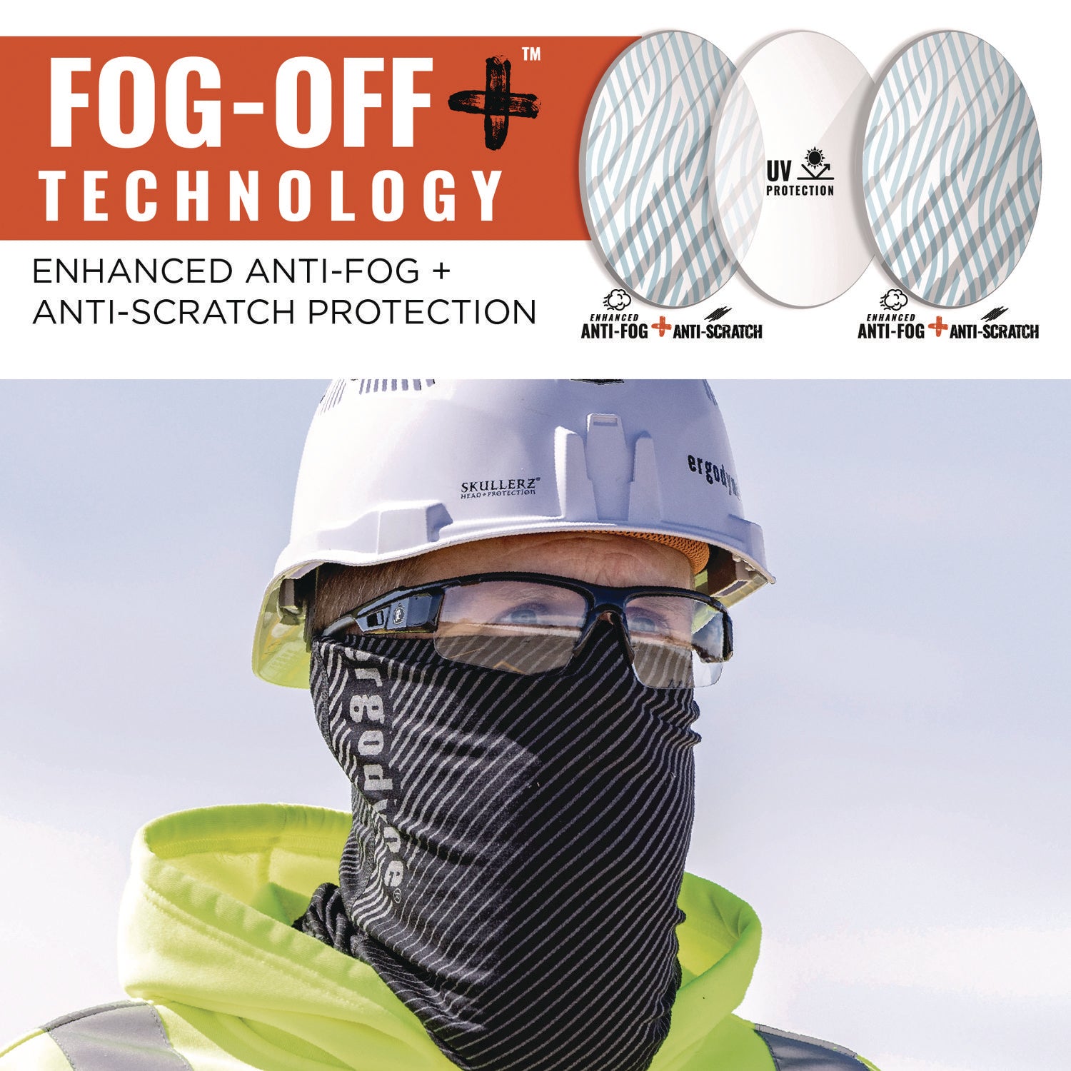 Ergodyne DAGR Anti-Scratch/Anti-Fog Safety Glasses, Clear Lens, Matte Black Half Frame, Flexible, Non-slip, Sweat Resistant, Impact Resistant, 1 Each