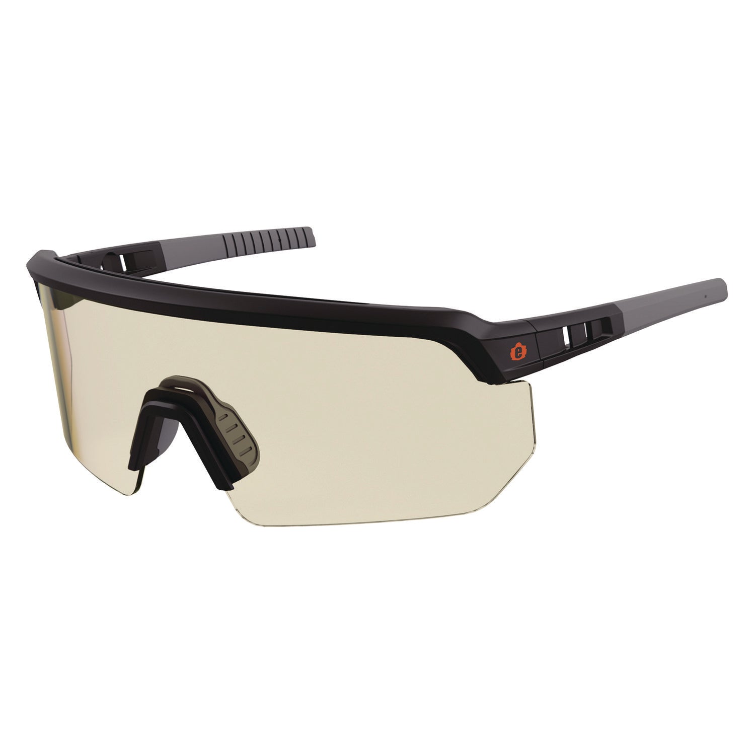 Ergodyne AEGIR Safety Glasses, Matte Black Frame, Polycarbonate Lens, Non-slip, Sweat Resistant, Lightweight, Adjustable, Impact Resistant, 1 Each