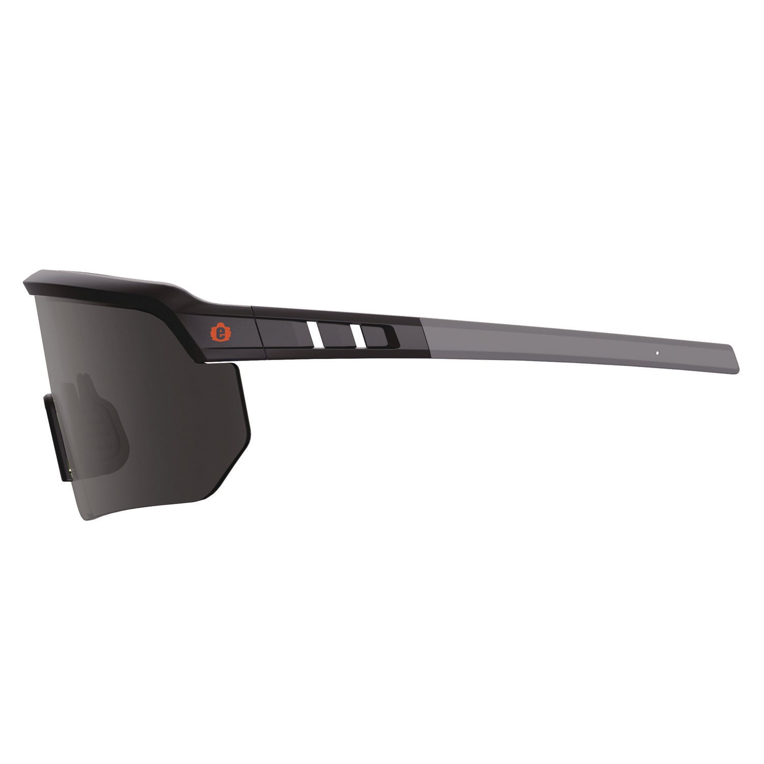 Ergodyne Skullerz AEGIR Safety Glasses, Smoke Lens, Matte Black Frame, Polycarbonate/Rubber, Non-slip, Sweat Resistant, Adjustable, Impact Resistant, 1 Each