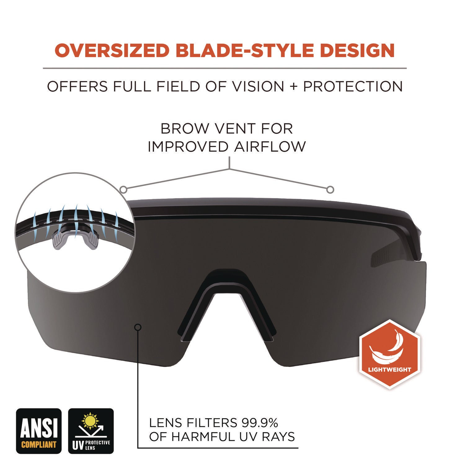 Ergodyne Skullerz AEGIR Enhanced Anti-Fog Safety Glasses, Matte Black Frame, Smoke Lens, Polycarbonate/Rubber, Strap Closure, Impact Resistant, Anti-Scratch, Lightweight, Adjustable, 1 Each
