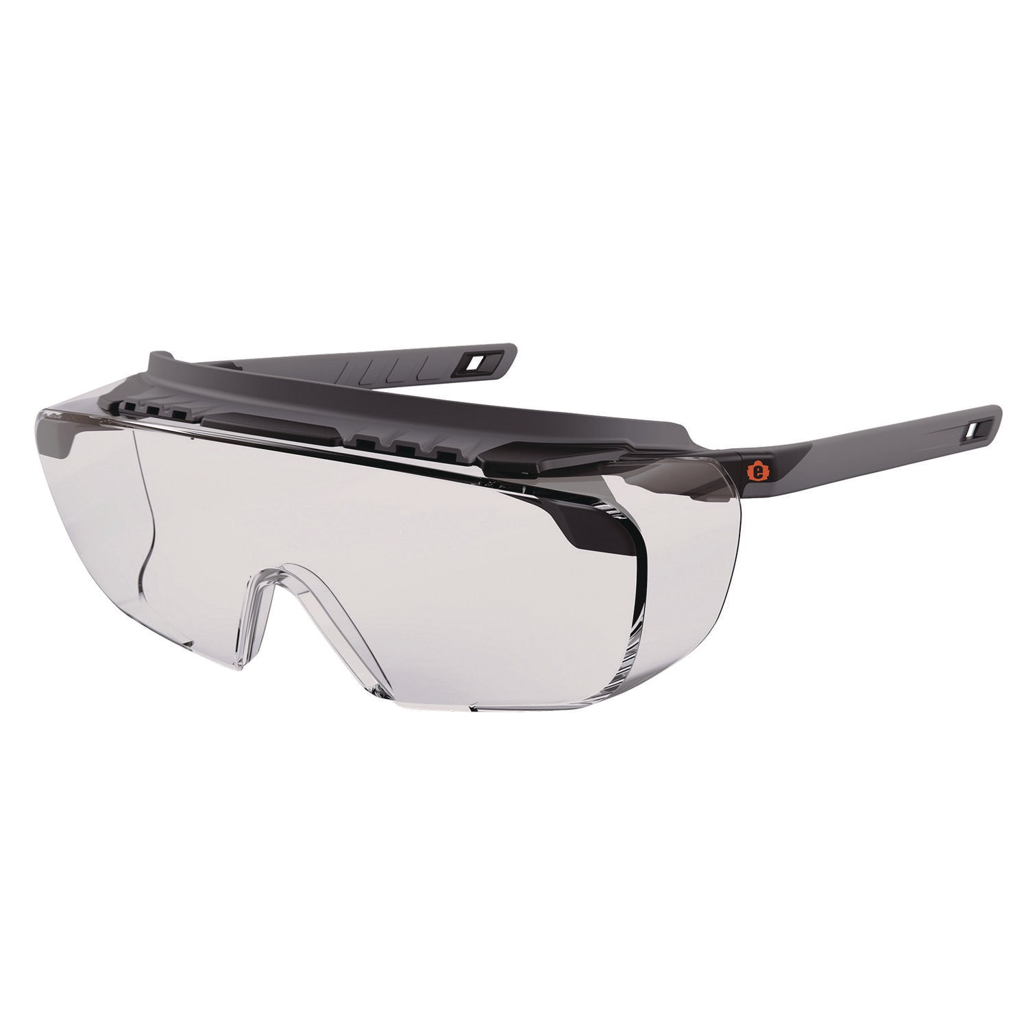 Ergodyne Skullerz OSMIN Safety Glasses, Clear Lens, Matte Black Frame, Impact Resistant, Over-the-Glasses (OTG), Non-slip, Nylon/Rubber, 1 Each