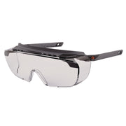 Ergodyne Skullerz OSMIN Anti-Scratch & Enhanced Anti-Fog Safety Glasses, Clear Lens, Matte Black Frame, Over-the-Glasses, Adjustable Temple, Vented, 1 Each