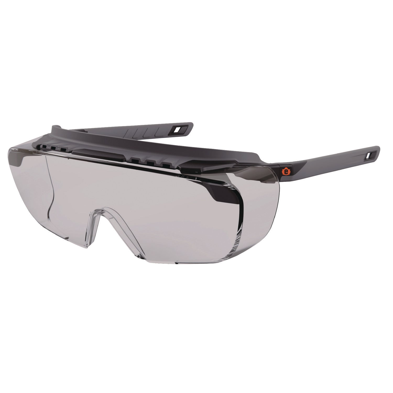 Ergodyne Skullerz OSMIN Safety Glasses, Clear Lens, Matte Black Frame, Impact Resistant, Over-the-Glasses (OTG), Non-slip, 1 Each