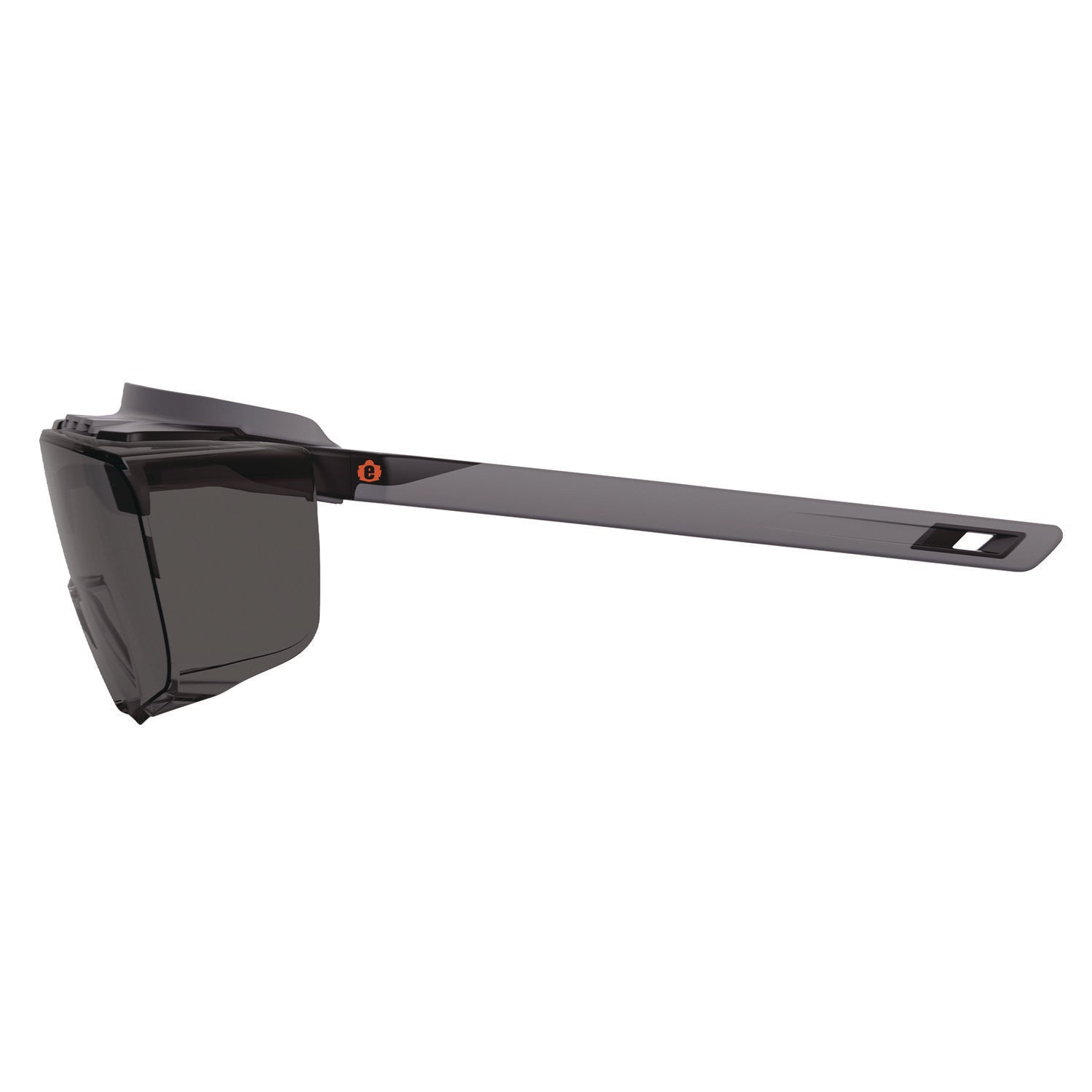 Ergodyne Skullerz OSMIN Safety Glasses, Smoke Lens, Matte Black Frame, Impact Resistant, Over-the-Glasses (OTG), Non-slip, Nylon/Rubber, 1 Each