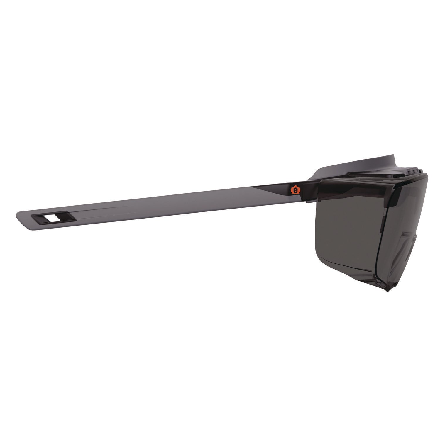 Ergodyne Skullerz OSMIN Anti-Scratch & Enhanced Anti-Fog Safety Glasses, Smoke Lens, Matte Black Frame, Over-the-Glasses, Adjustable Temple, Vented, 1 Each