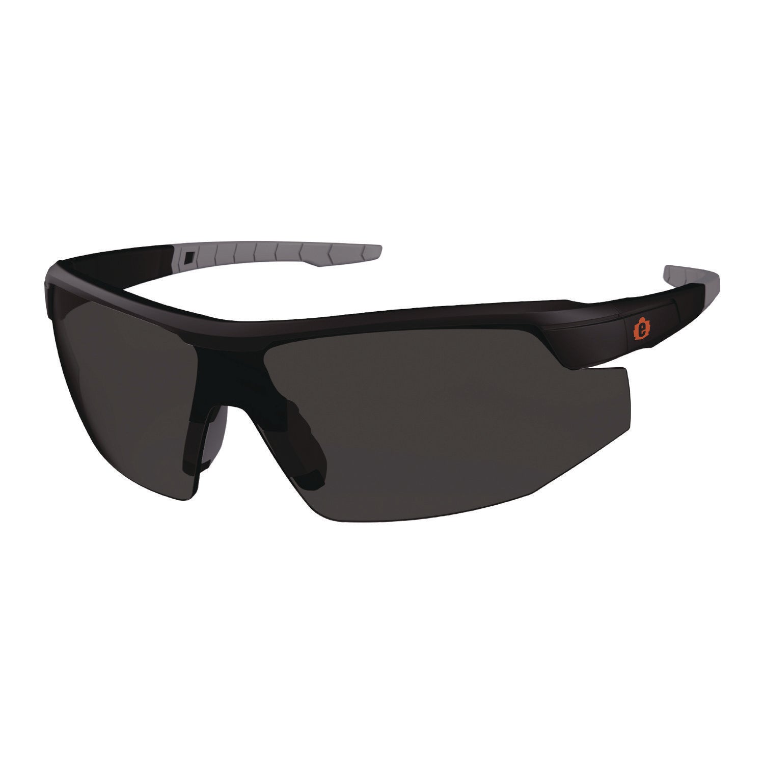 Ergodyne Skullerz SKOLL Anti-Scratch & Enhanced Anti-Fog Safety Glasses, Smoke Lens, Matte Black Frame, Lightweight, Non-slip, Impact Resistant, 1 Each