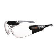 Ergodyne Skullerz SAGA Anti-Scratch & Enhanced Anti-Fog Safety Glasses, Clear Polycarbonate Lens, Matte Black Frame, Rimless, Lightweight, Non-slip, Comfortable, 1 Each