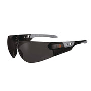 Ergodyne Skullerz SAGA Anti-Scratch & Enhanced Anti-Fog Safety Glasses, Smoke Lens, Matte Black Frame, Polycarbonate, Rimless, Lightweight, Non-slip, 1 Each