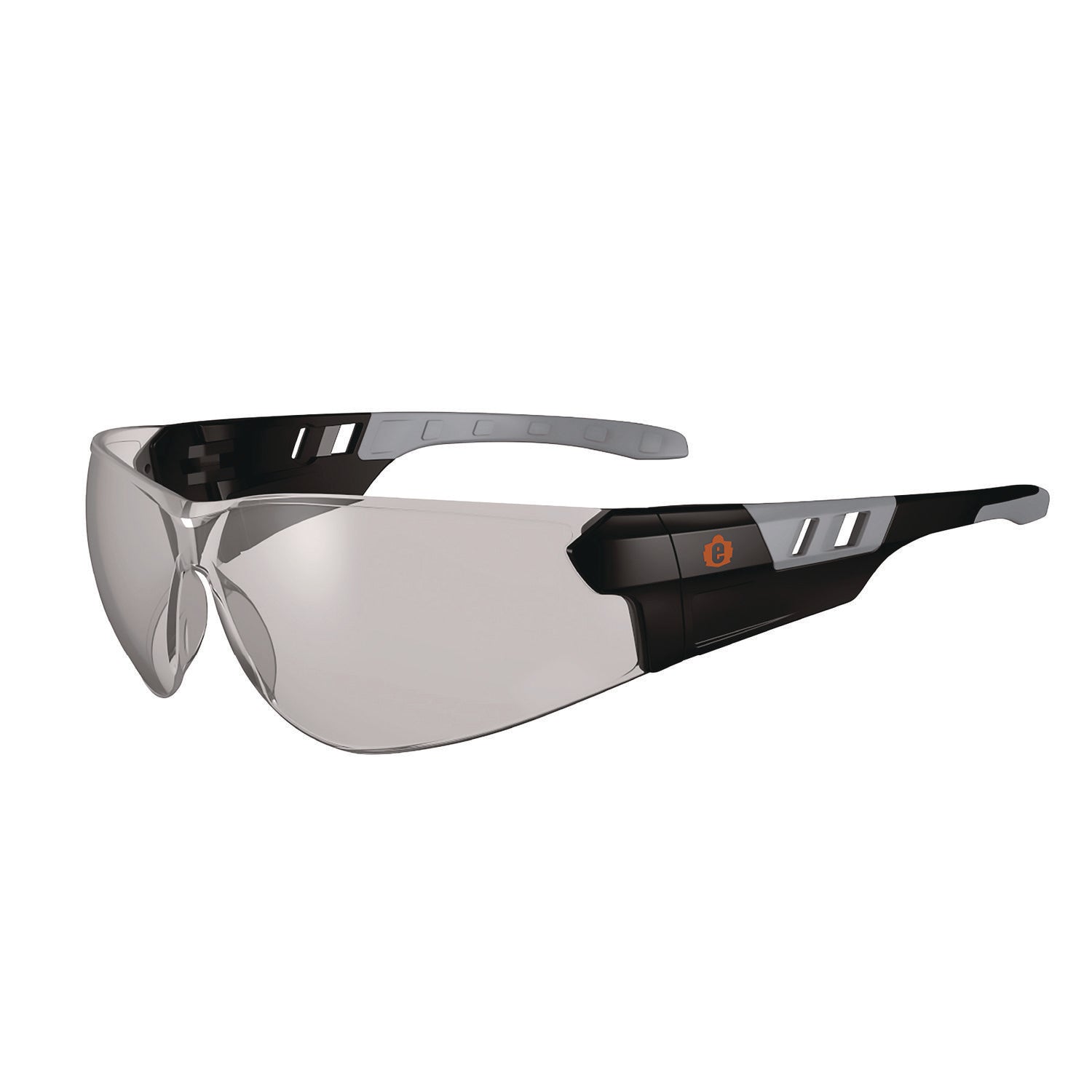Ergodyne Skullerz SAGA Anti-Scratch & Enhanced Anti-Fog Safety Glasses, Sunglasses, Matte Black Frame, Polycarbonate, Rimless, Lightweight, Non-slip, 1 Each