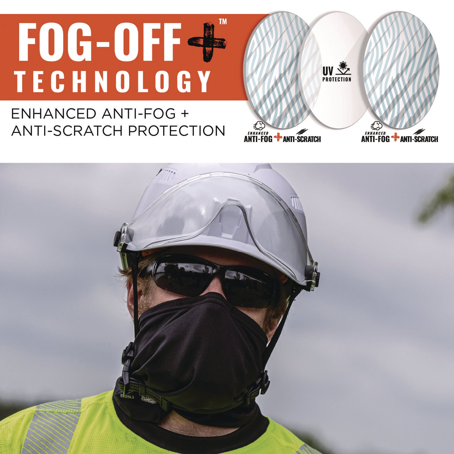 Ergodyne Skullerz VALI Anti-Scratch & Enhanced Anti-Fog Safety Glasses, Smoke Lens, Matte Black Frame, Polycarbonate/Rubber, 1 Each