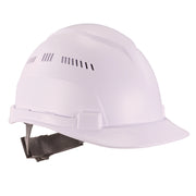Ergodyne 8966 Lightweight Cap-Style Hard Hat, White, High-Density Polyethylene, Adjustable Ratchet, Ventilated, Sweatband, Anti-Impact, 6-Point Suspension, 1 Each
