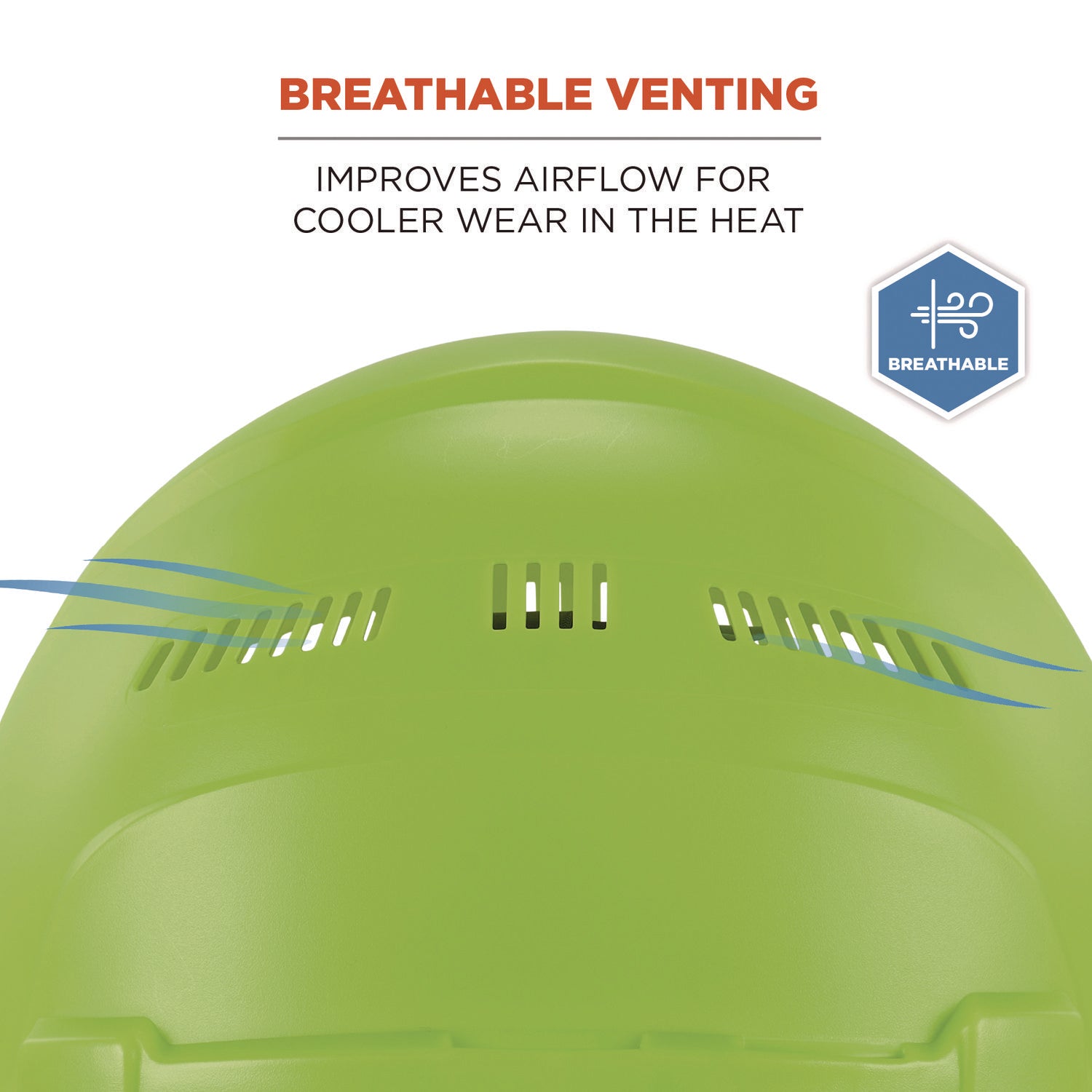 Ergodyne 8966 Lightweight Cap-Style Hard Hat, Lime, High-Density Polyethylene, Adjustable Ratchet, Ventilated, Sweatband, Anti-Impact, 6-Point Suspension, 1 Each
