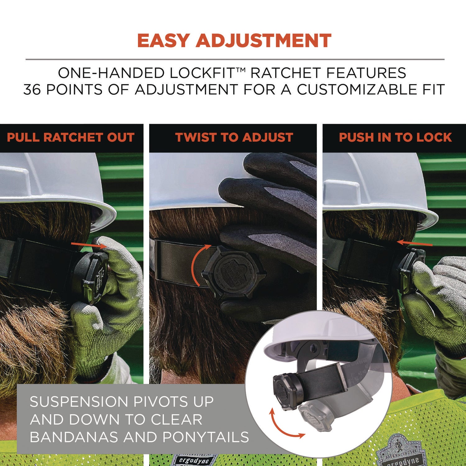 Skullerz 8986 6-Point Hard Hat Suspension Replacement, Gray