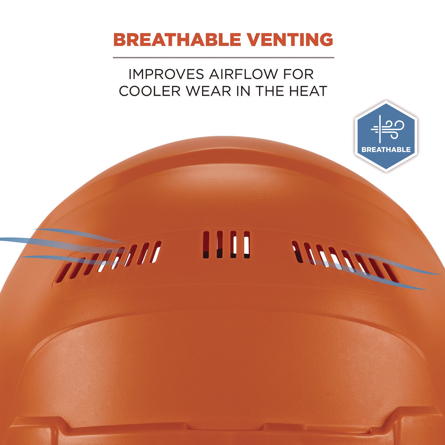 Ergodyne 8966 Lightweight Cap-Style Hard Hat, High-Density Polyethylene, Orange, Adjustable Ratchet, Ventilated, Sweatband, Anti-impact, 6-Point Suspension, 1 Each