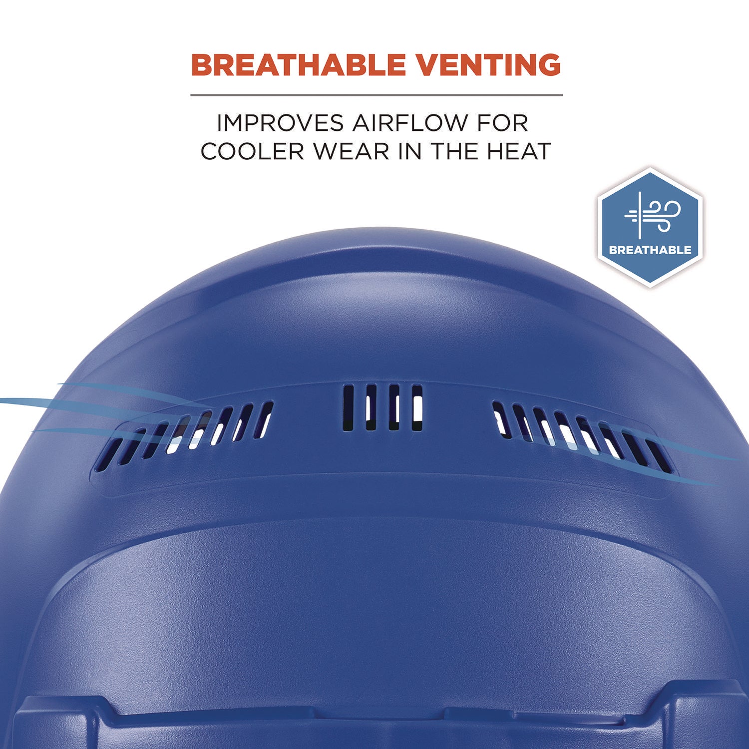 Ergodyne 8966 Lightweight Cap-Style Hard Hat, Blue, High-Density Polyethylene, Adjustable Ratchet, Ventilated, Sweatband, Anti-Impact, 6-Point Suspension, 1 Each