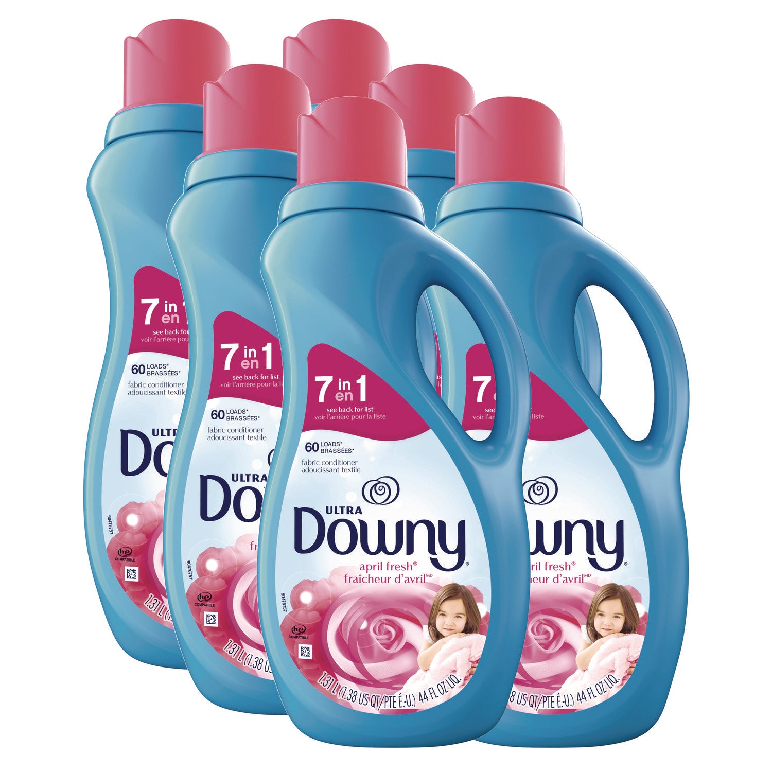 Downy Ultra Fabric Conditioner, April Fresh Scent, Anti-static, Easy to Use, Light Blue, 44 oz, 1 Bottle
