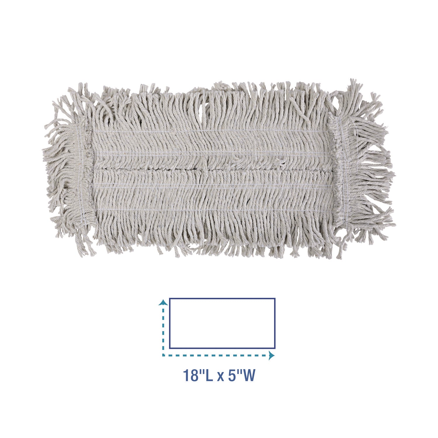 Disposable Dust Mop Head, Cotton, 18w X 5d