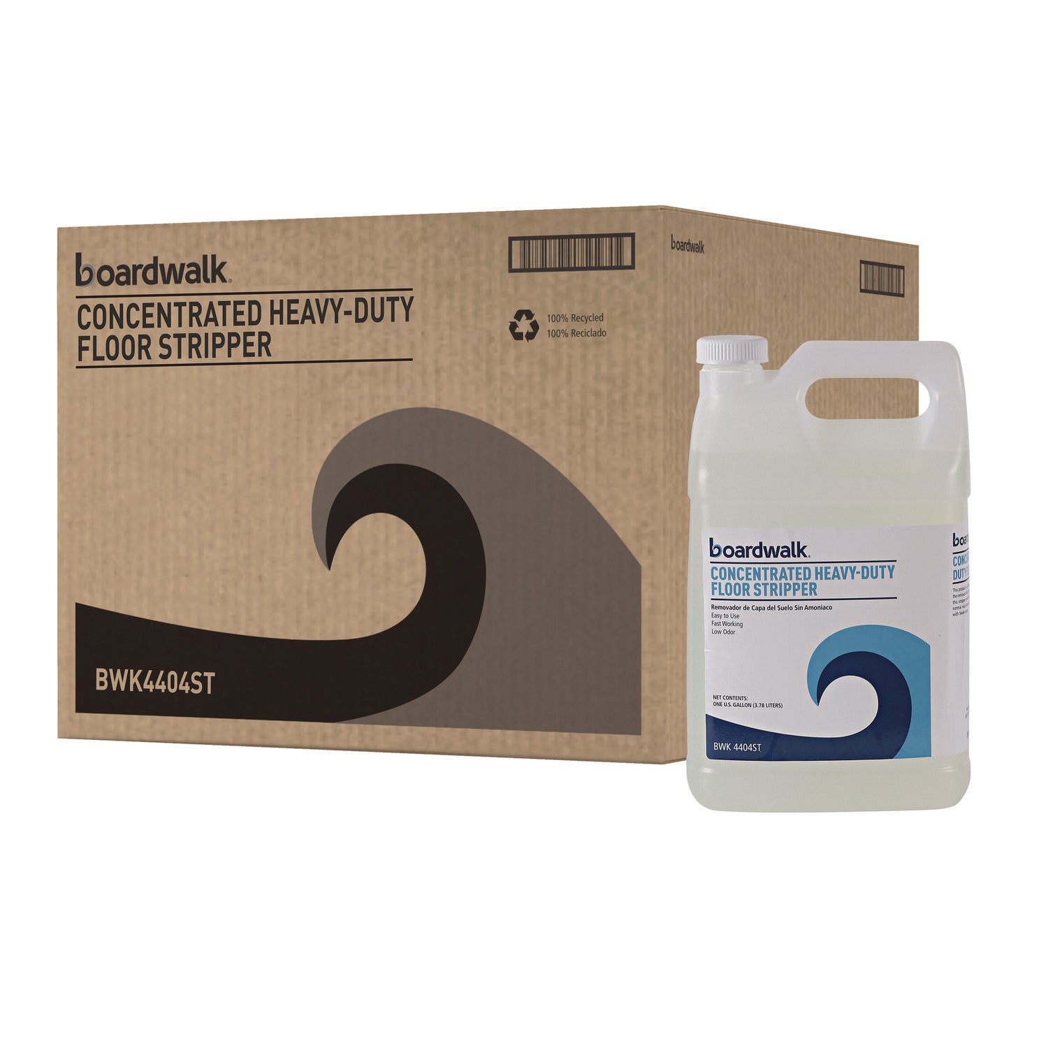 Concentrated Heavy-Duty Floor Stripper, Unscented, 1 gal Bottle, 4/Carton