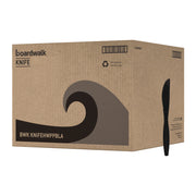 Heavyweight Polypropylene Cutlery, Knife, Plastic, Black, 1,000/Carton