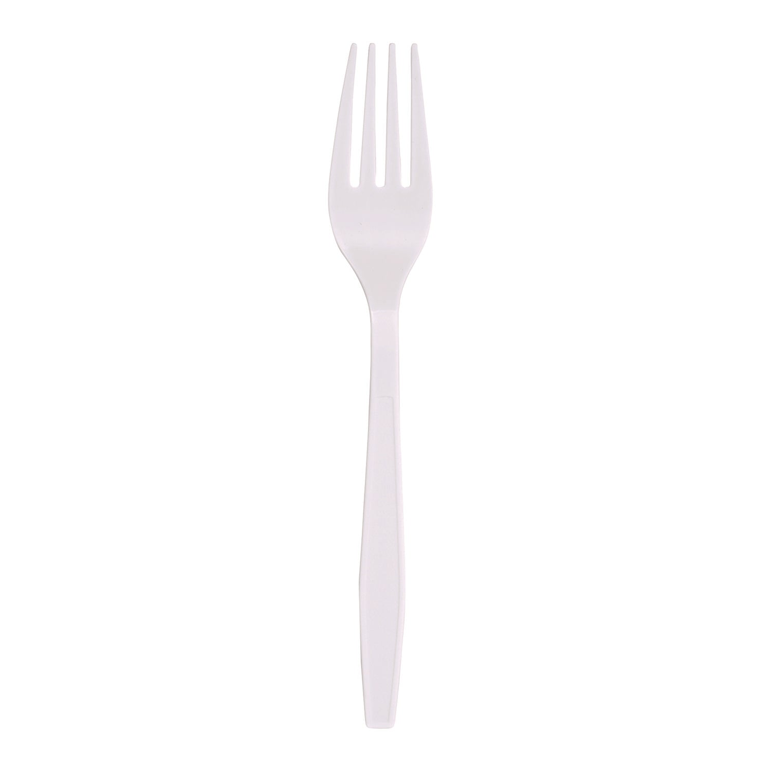 Heavyweight Polypropylene Cutlery, Fork, Plastic, White, 1,000/Carton