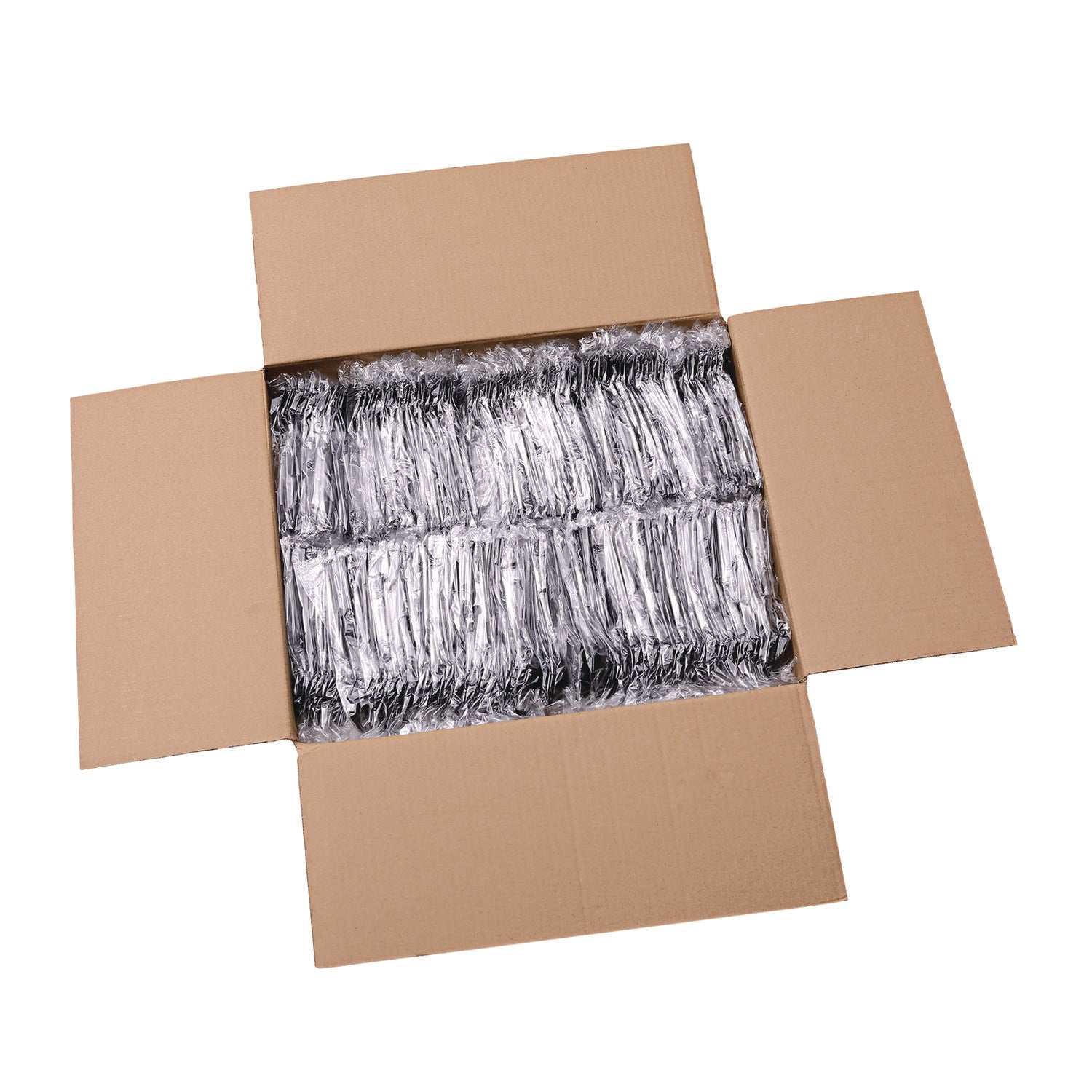 Heavyweight Wrapped Polystyrene Cutlery, Soup Spoon, Plastic, Black, 1,000/Carton