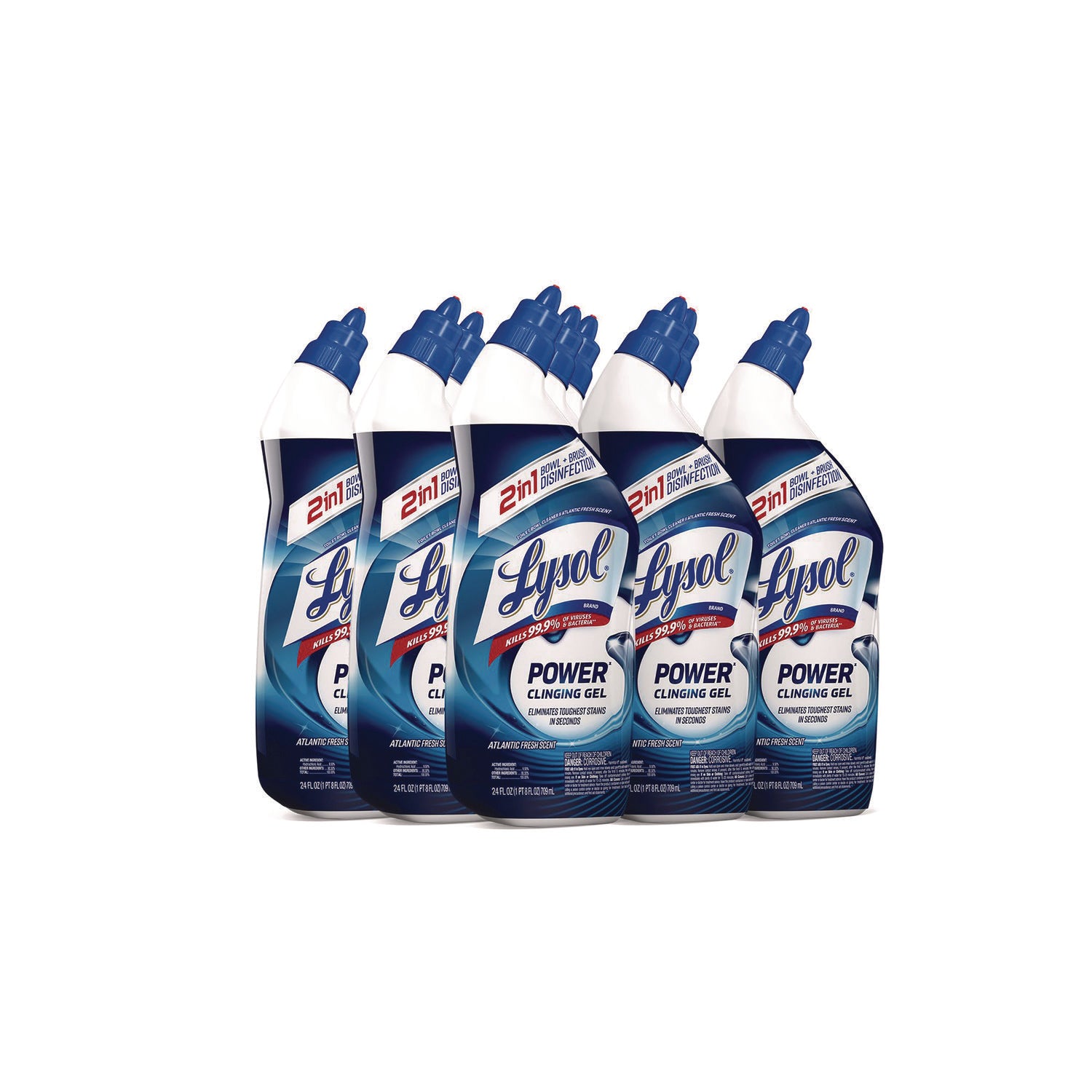 Lysol Toilet Bowl Cleaner - 24 fl oz (0.8 quart) - Atlantic Fresh Scent - Disinfectant - Blue Bottle - 1 Each