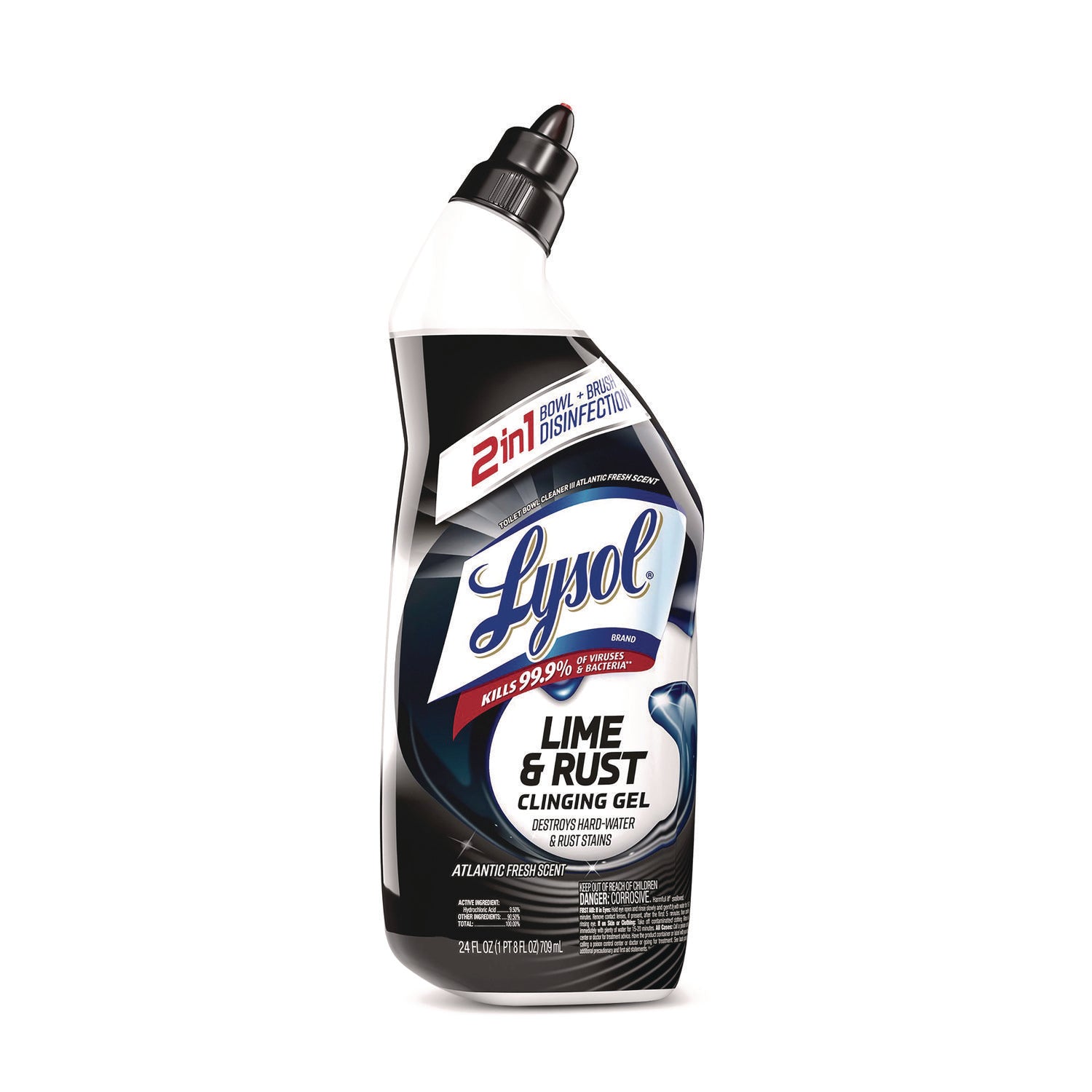 Lysol Lime/Rust Toilet Bowl Cleaner - 24 fl oz (0.8 quart) - Atlantic Fresh Scent - Blue - 1 Each