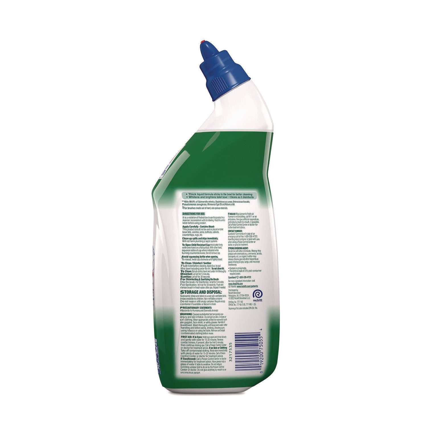 Lysol Bleach Toilet Bowl Cleaner - 24 fl oz (0.8 quart) - Disinfectant - Blue Bottle - 1 Each