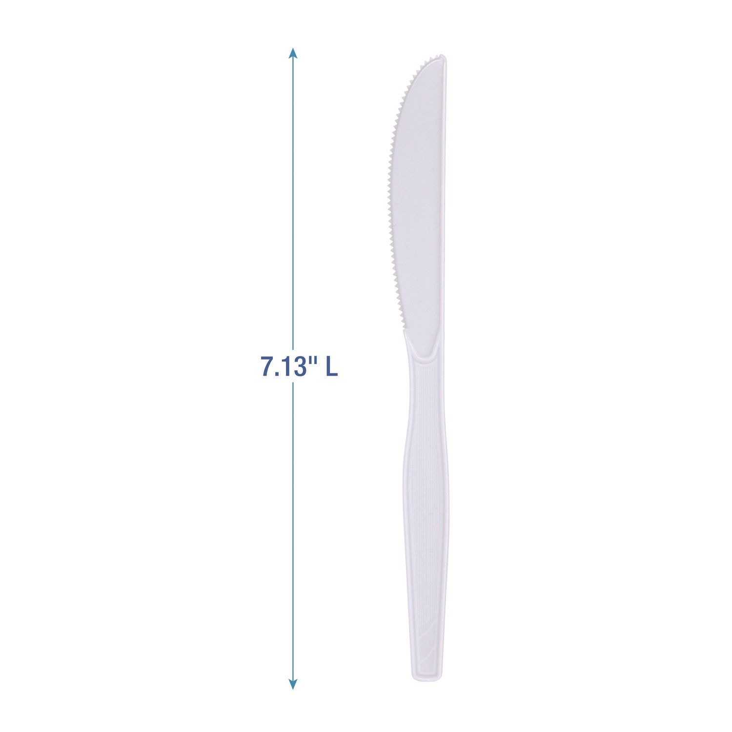Mediumweight Polystyrene Cutlery, Knife, Plastic, White, 100/Box, 10 Boxes/Carton
