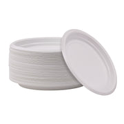 Hi-Impact Plastic Dinnerware, Plate, 9" Dia, White, 500/carton