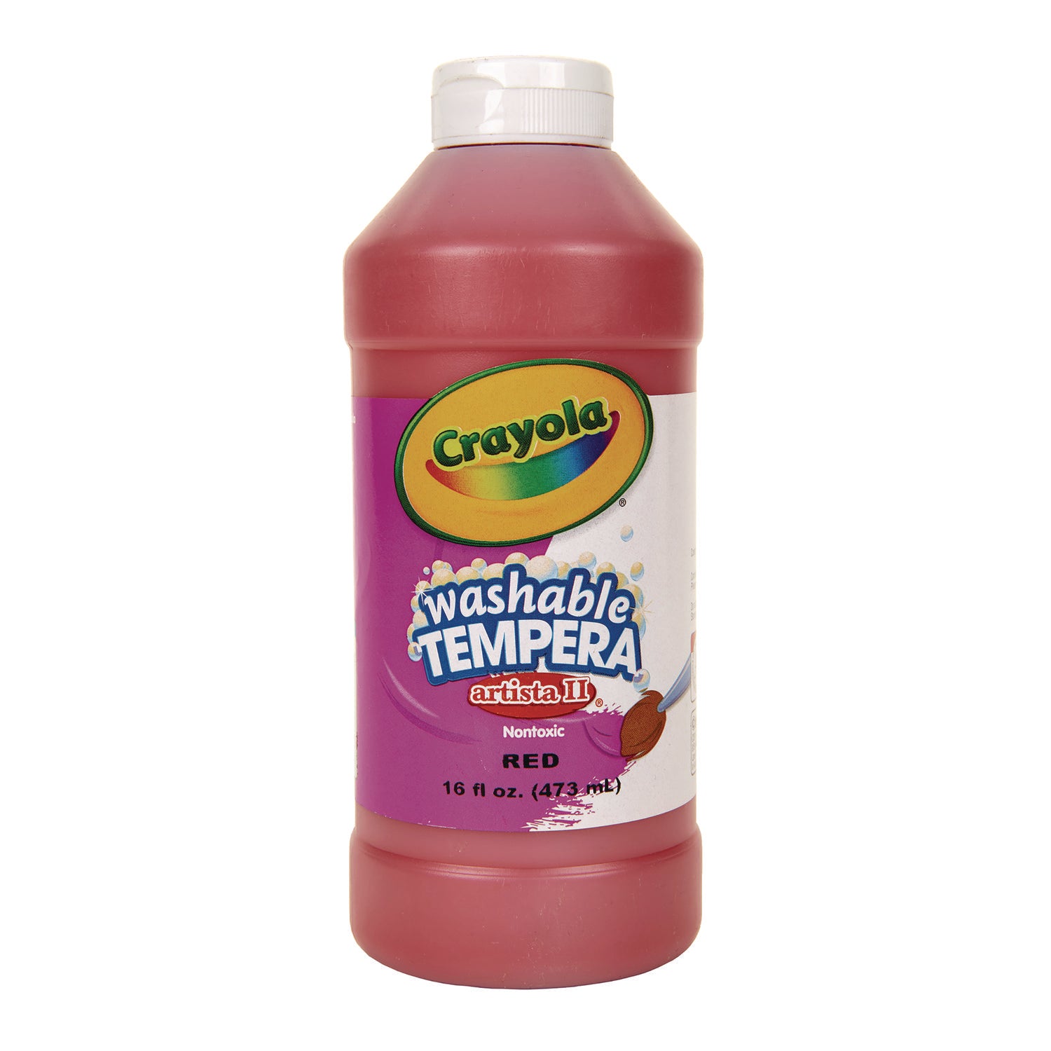 Crayola Artista II Washable Tempera Paints - 1 Color(s) - Red - 16 oz - Washable - 1 Each