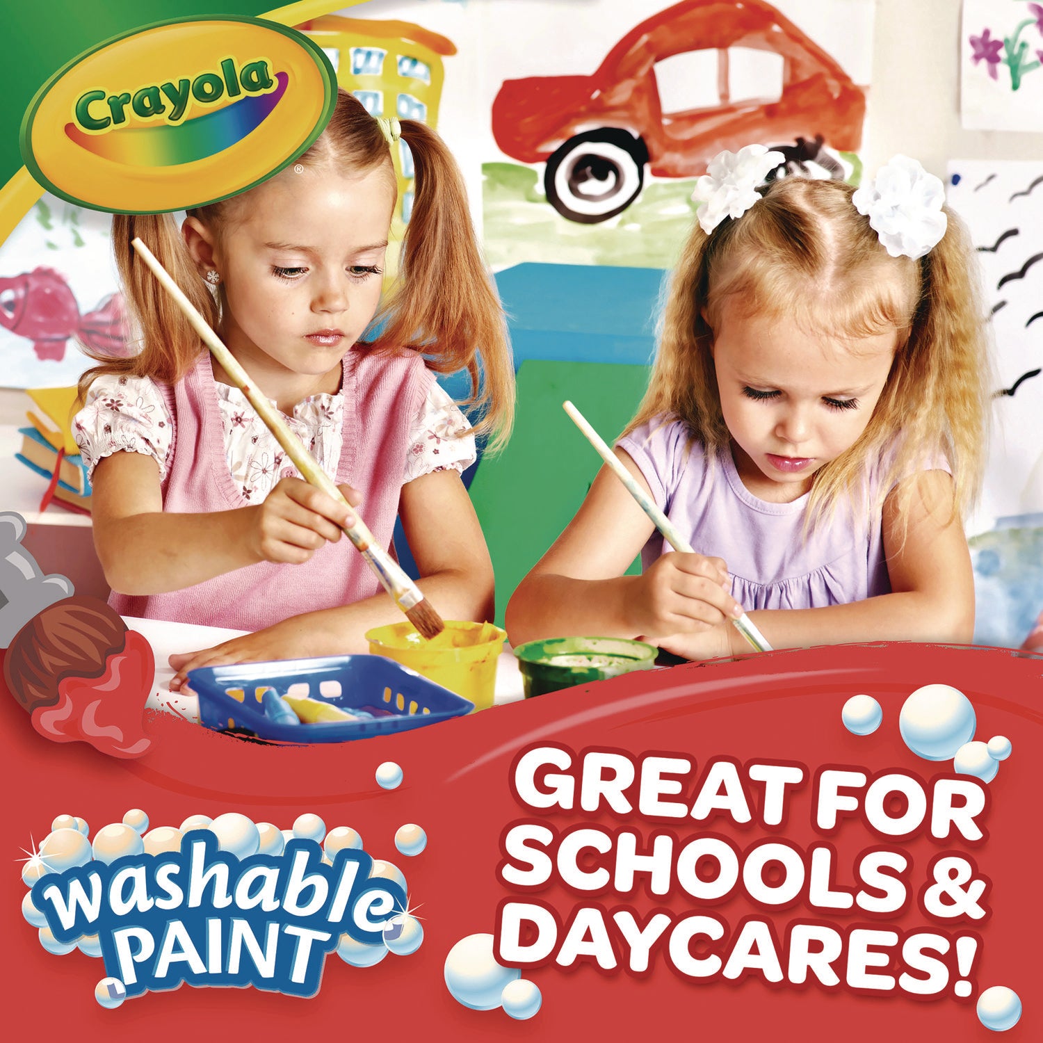 Crayola Artista II Washable Tempera Paints - 1 Color(s) - Red - 16 oz - Washable - 1 Each