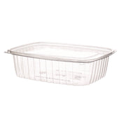 Renewable and Compostable Rectangular Deli Containers, 48 oz, 8 x 6 x 2, Clear, Plastic, 50/Pack, 4 Packs/Carton