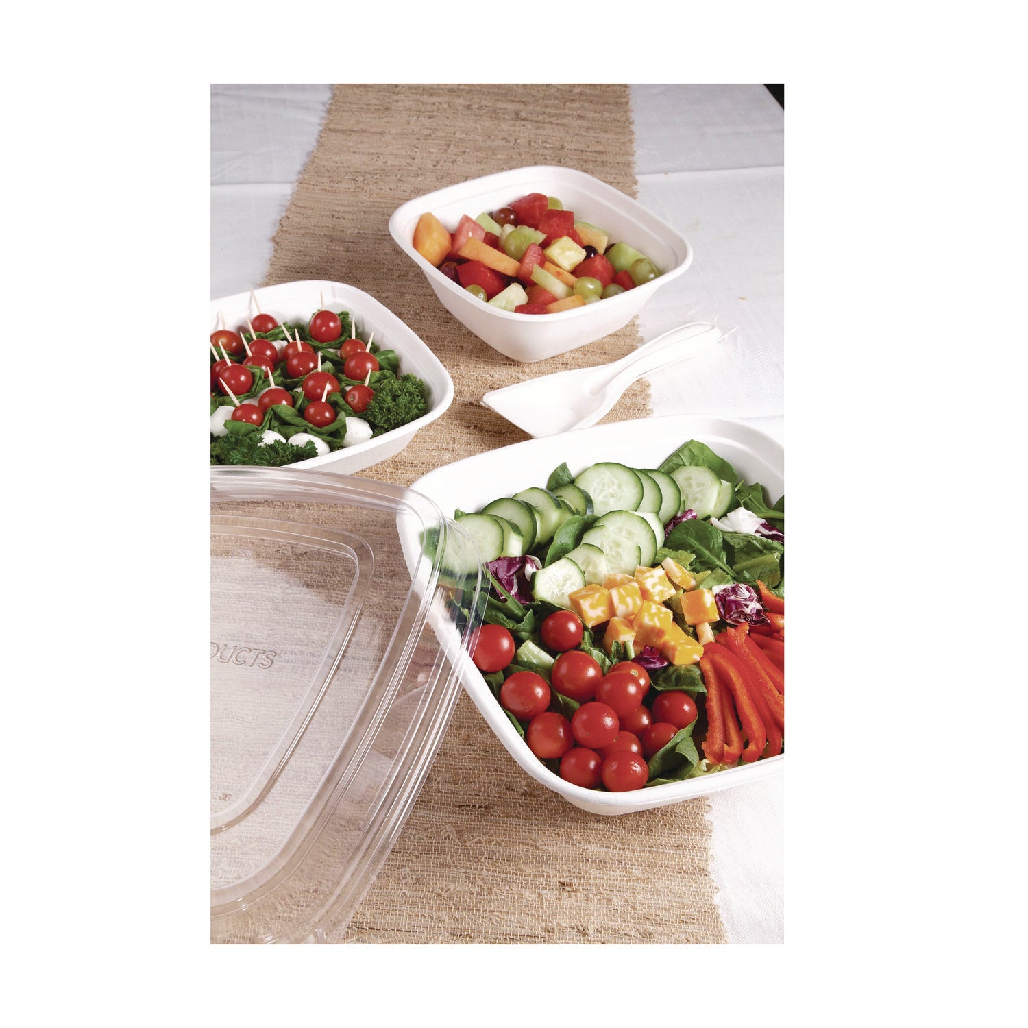 Lids For Regalia Sugarcane 160 Oz Bowls, 12 X 12 X 1.9, Clear, 50/carton
