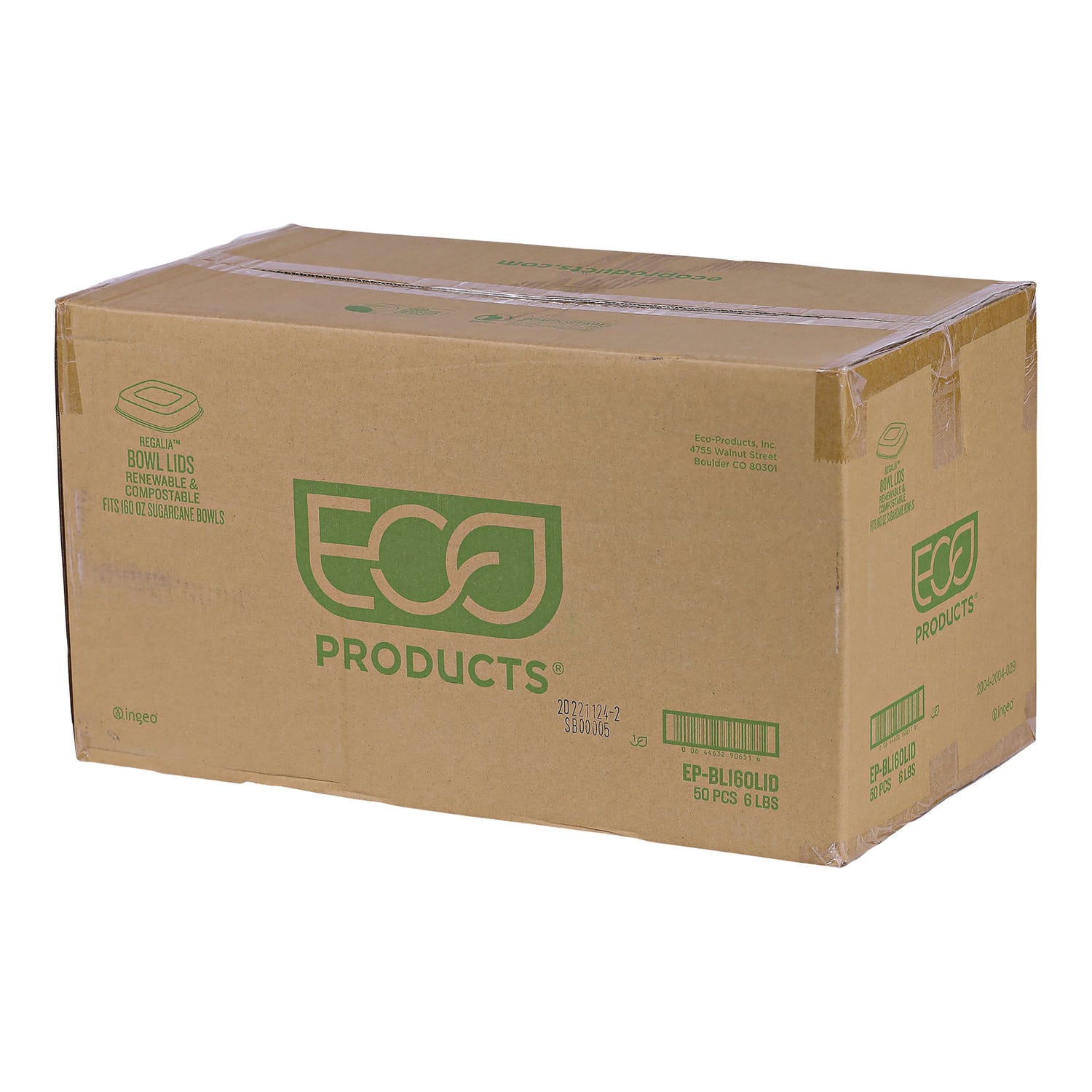 Lids For Regalia Sugarcane 160 Oz Bowls, 12 X 12 X 1.9, Clear, 50/carton