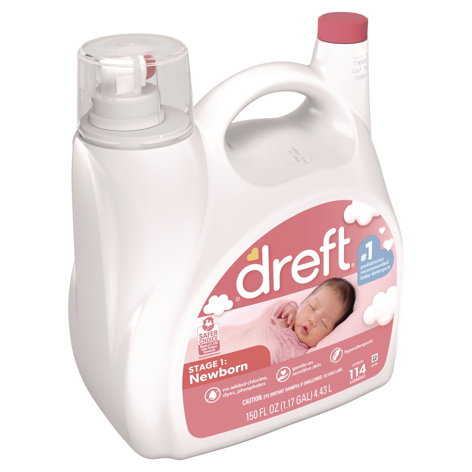 Ultra Laundry Detergent, Baby Powder Scent, 150 oz Bottle, 4/Carton