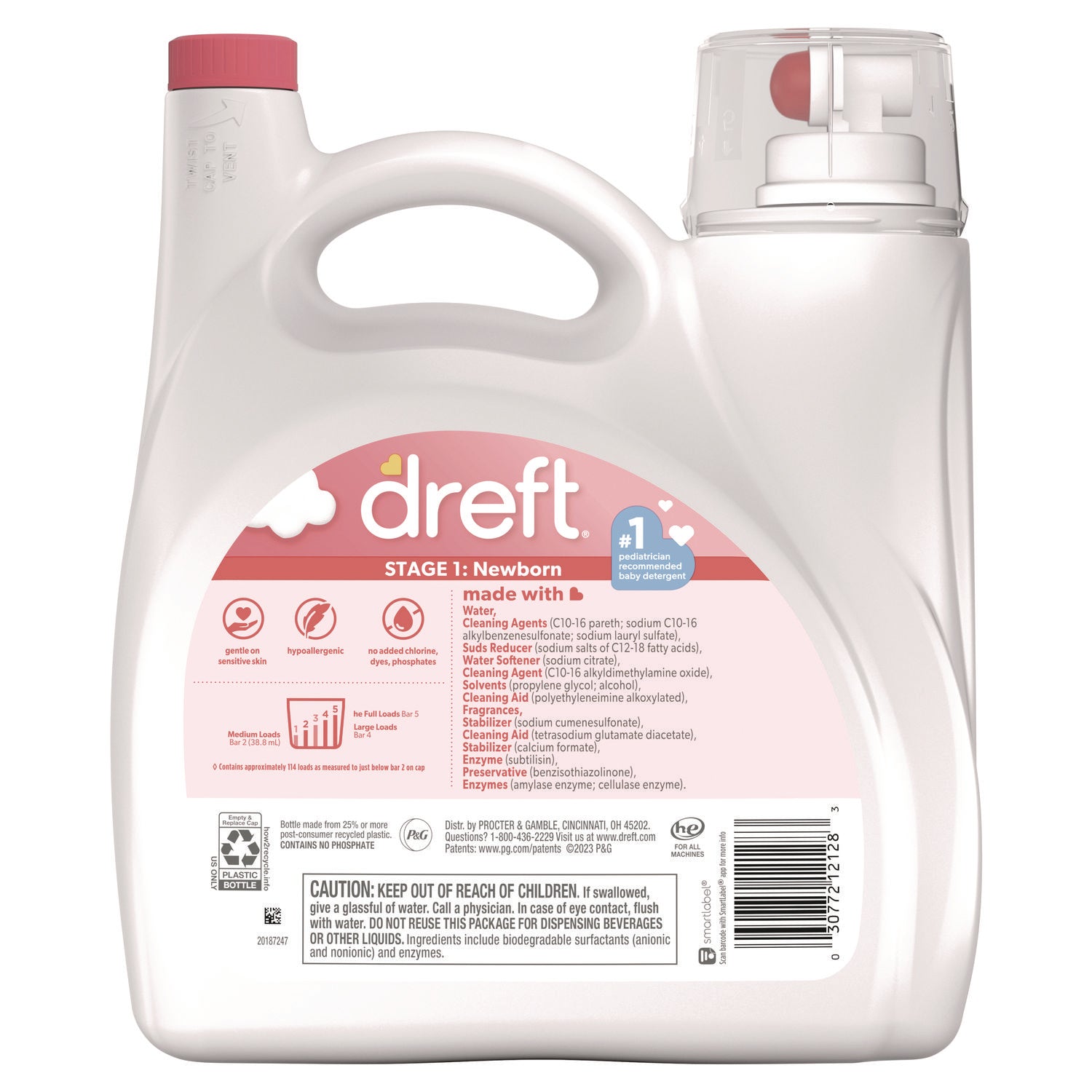 Ultra Laundry Detergent, Baby Powder Scent, 150 oz Bottle, 4/Carton