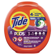 Tide Pods Laundry Detergent - For Laundry, Washing Machine, Clothes, Clothing - Concentrate - Spring Meadow Scent - Phosphate-free - Orange - 76/Pack - 4 / Carton